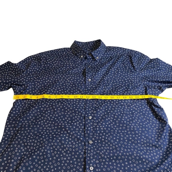 George Blue and White Print Design Button Down, XL - Picture 5 of 7